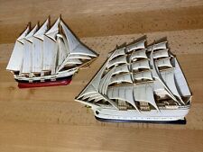 Vintage Pair of Burwood Homco Nautical Clipper/Sailing Ship Wall Hanging Plaque picture