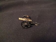 Miniature Dollhouse Brass Colored Metal Cannon Key Chain Charm 1.5