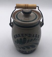 Westerwald 6” Gray Green Pottery Preserve Jar With Bail Greendale Est. 1938 picture
