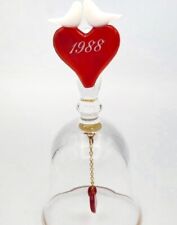 Avon Love Bird Bell  Heart Valentines Anniversary Crystal Bells Vintage 1988 picture