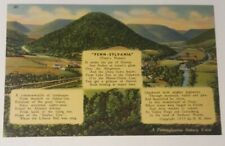 1940's linen postcard PENN'S WOODS with HAIN'S POEM Pennsylvania H.H. Hain picture