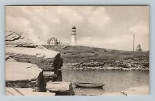 Cape Elizabeth ME-Maine, Two Lights, Lighthouse View, Vintage Postcard picture