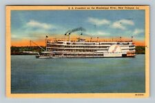S.S. President Mississippi River New Orleans Louisiana Vintage Postcard picture