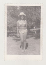 Pretty Attractive Young Woman Beach Bikini Swimsuit Female Old Snapshot Photo picture