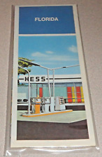 Vintage 1970's HESS Road Map FLORIDA -  Classic Gas Station Graphics Amerada picture
