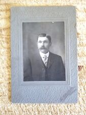 MAN WITH MOUSTACHE,SIDNEY,NY.VTG CABINET PHOTO*CP12 picture