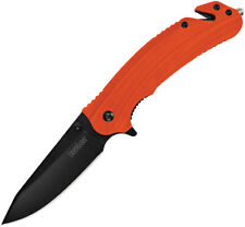 Kershaw Barricade Linerlock A/O Blade Glass Breaker Orange Folding Knife 8650 picture