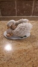 Vintage Homco Home Interior Collectible Swan Family Porcelain Figurine picture