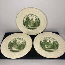 Rare 1930s Randolph-Macon Women’s College”Gate View”3 Wedgwood SALAD Plates 9.5” picture