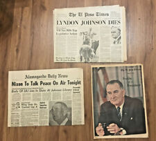 Lyndon Johnson LBJ Death Newspapers Profile of a President 1964 ,1973 Lot of 3 picture