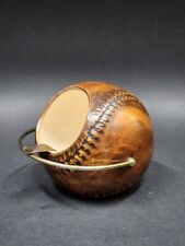 Vintage Brown Baseball Shaped Ashtray Cigarette / Cigar Holder Made In USA picture