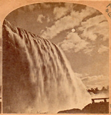 1890 Niagara Falls by Moonlight.  George Barker  Stereoview Photo picture