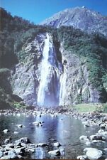 New Zealand Bowan Falls Milford Sound South Island LG CARD 2000 Postcard  picture