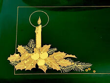 OTAGIRI Japan Green And GoldLacquer Christmas Serving Tray 17x11