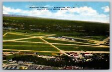 Municipal Airport Birmingham Alabama AL Linen c1940 Postcard picture