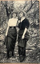 Two Lady Loves Romantic Friends Lovely Vintage Photo Postcard c1910 picture