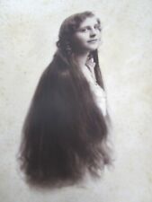 Antique Bookmark Platinotype Print Photograph of Beautiful Woman Flowing Hair  picture