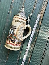 Commeorative German beer stein piece of the Berlin Wall united Germany  Vintage picture