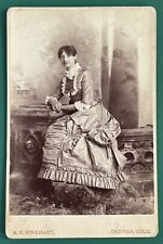 Antique Victorian Cabinet Card Photo Pretty Lady Woman Denver, Colorado picture