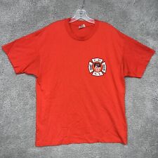 VTG FDNY T Shirt Mens XL Engine Red Shield Fire Department New York City NYC Tee picture