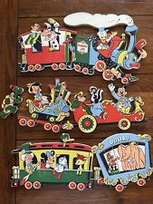 Vintage Disney Cardboard Train Wall Decoration — 4 Pieces—Mickey and Friends picture