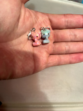 Sanrio Hello Kitty Pearl Blue Pink Micro Charms Zip Pulls 2x picture