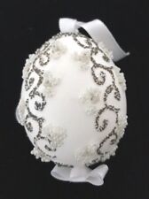 CHRISTMAS ORNAMENTS: PETER PRIESS CHRISTMAS EGG; PEARLS & SWIRLS MOTIF picture