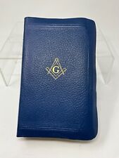 MASONIC HEIRLOOM HOLY BIBLE CIRCA 1935 WORLD PUBLISHING CO. BLUE LEATHER picture