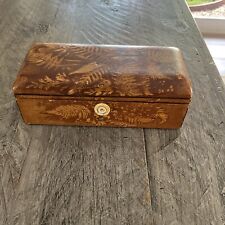 Antique Small Mauchline Fernware Box With Hinged Lid picture