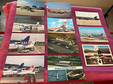 European Airlines/airports  60s-90s era cont/l postcards lot of 11 picture
