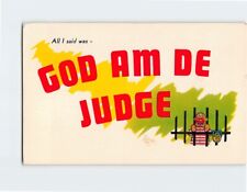 Postcard All I Said was God Am De Judge Man in Jail Comic picture