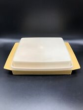 Vintage Tupperware Deviled Egg Carrier Tray Container, Yellow With White Lid picture