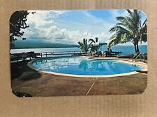 Postcard Hawaii HI Hilo Bay Big Island Naniloa Hotel Pool Vintage PC picture