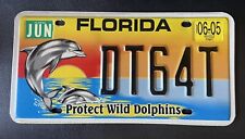 Florida License Plate Protect Wild Dolphins Expired 6/05 picture