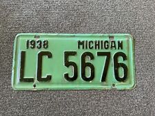 Nice Original Paint 1938 Michigan License Plate WOW picture