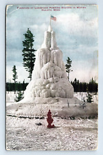 Postcard 1917 MN Water Fountain Lakewood Pumping Station Winter Duluth Minnesota picture