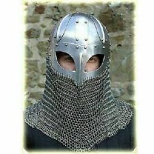 Historical Medieval Viking Helmet Battle Armor+18G Steel with Chain X-mas Gift picture