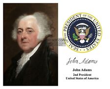 PRESIDENT JOHN ADAMS PRESIDENTIAL SEAL AUTOGRAPHED 8X10 PHOTOGRAPH picture