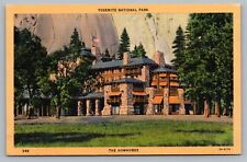 Yosemite National Park CA Ahwahnee Hotel PM Camp Curry 1939 Postcard Vtg B9 picture