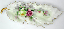Arnart Porcelain Leaf Shaped (7457) Dish (11 In.) Roses - Japan picture