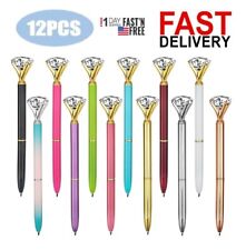 12 Pcs Big Diamond Pens-Bling Wedding Crystal Metal Ballpoint Pens School office picture