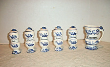 5 Blue Onion Pattern Spice Shakers with Creamer picture