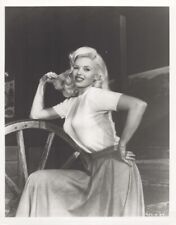 Jayne Mansfield busty pose in white sweater and skirt 8x10 inch photo picture