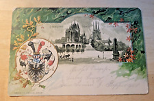 Postcard Erfurt Germany Embossed Coat of Arms Posted Circa 1900 picture