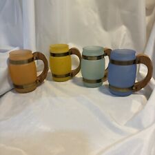 VTG 1960’s Siesta Ware Barrel Mug Set Pastel Colors - Set of 4 picture