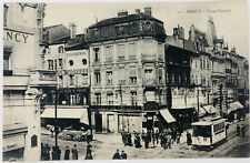 Vintage Nancy France RPPC Central Point in Nancy Busy Street Scene with Trolley picture