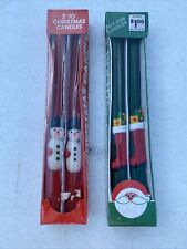 10” Christmas Candles Set Of 4 (2 Stockings, 2 Snowmen) Taper Style picture