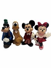VTG 70s 4pc Disney 9” Hand Painted Ceramic Mickey, Minnie, Goofy, & Pluto Set picture