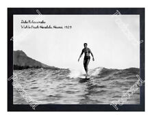 Historic Duke Kahanamoku Waikiki Beach Honolulu, Hawaii, 1929 Surfing Postcard picture