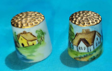Lot of 2 Thimbles- Hand painted Scenes picture